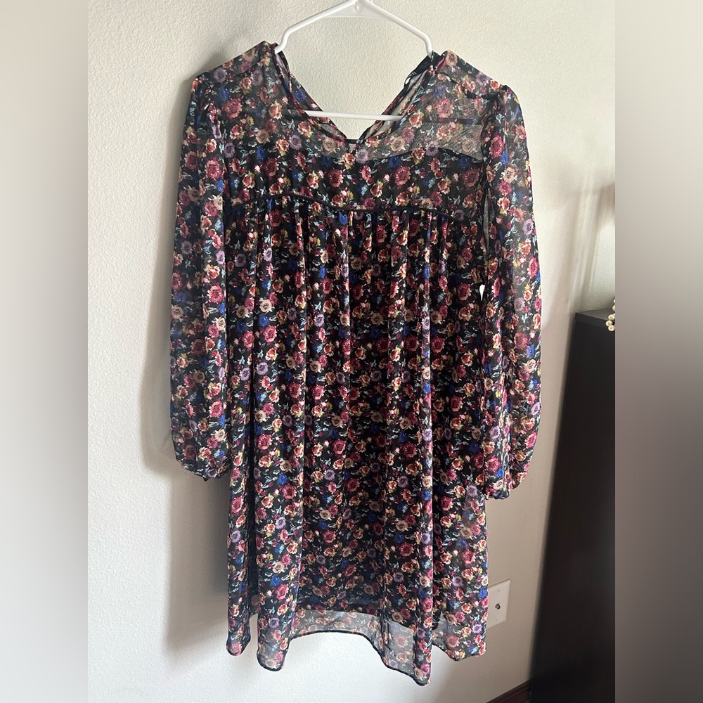 Zara Floral Chiffon Floral Dress
